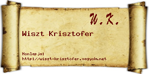 Wiszt Krisztofer névjegykártya