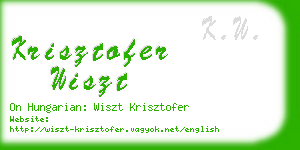 krisztofer wiszt business card